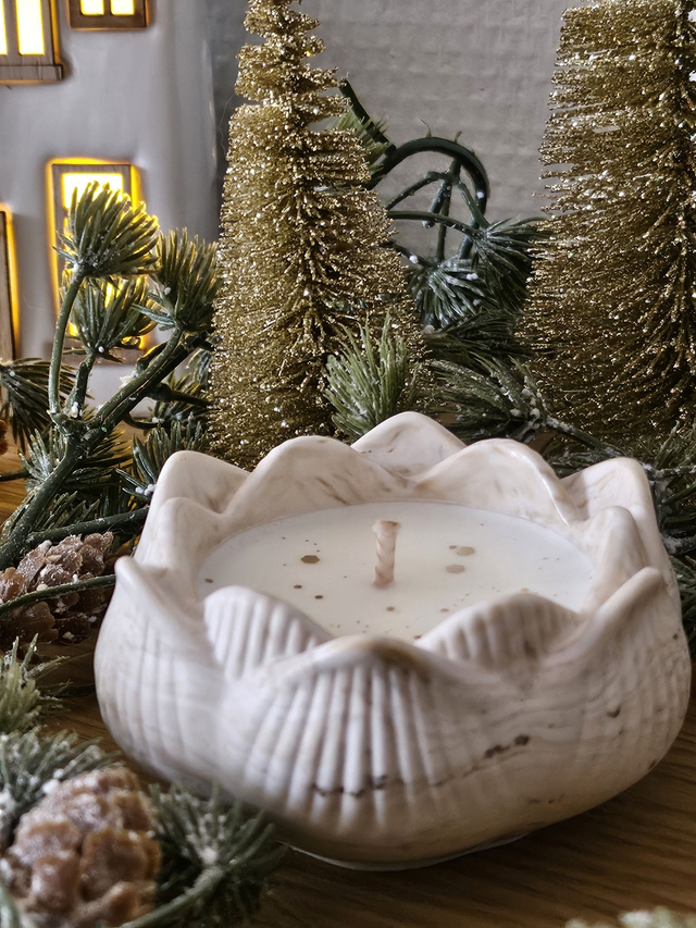 Bougie &quot;Lotus marbré&quot;