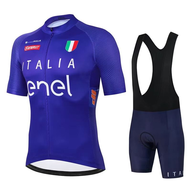 Italy Enel Cycling Kit Jersey | Italian Bike Team Shirt | Summer Short Sleeve PRO FIT