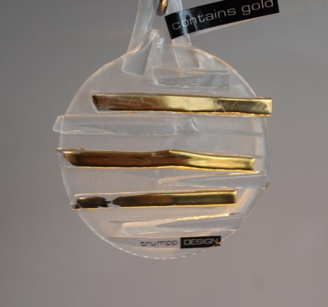 o8 "Kugel" vergoldet o/7 cm Querstreifenoptik . dw 9 o62020 06