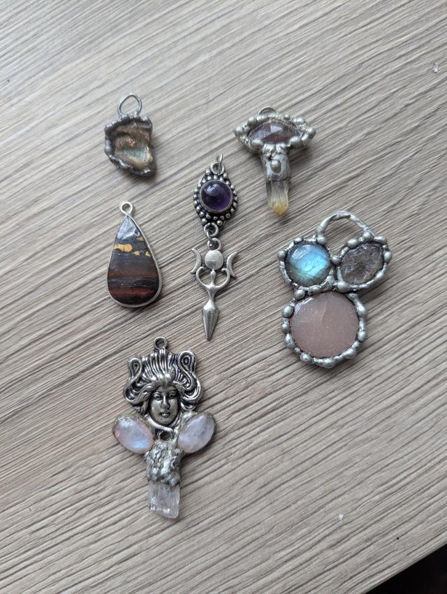 Divine collection, Dainty necklace, goddess , labradorite, tiger eye 
