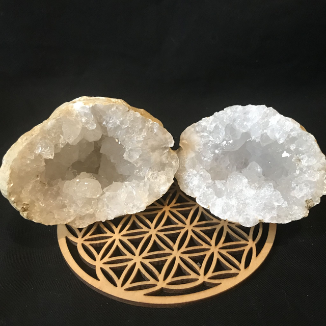 QUARTZ/CRISTAL DE ROCHE - Géode (le duo) PM du Maroc