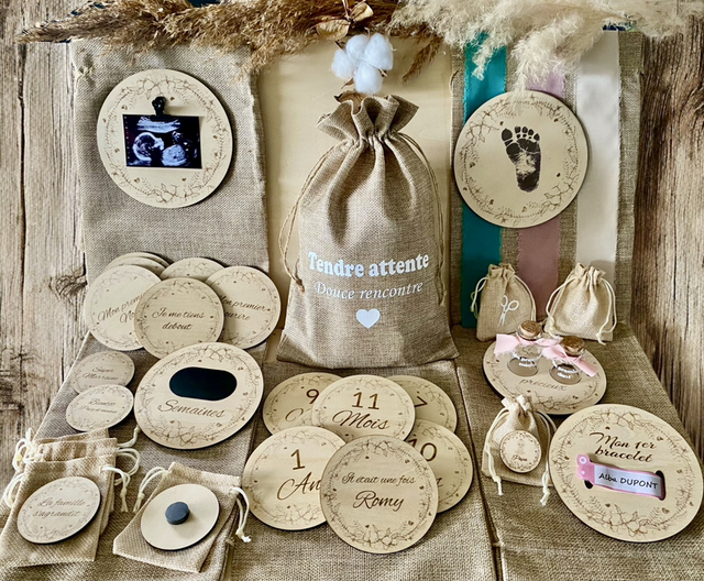 Kit naissance grossesse pochon Tendre attente douce rencontre