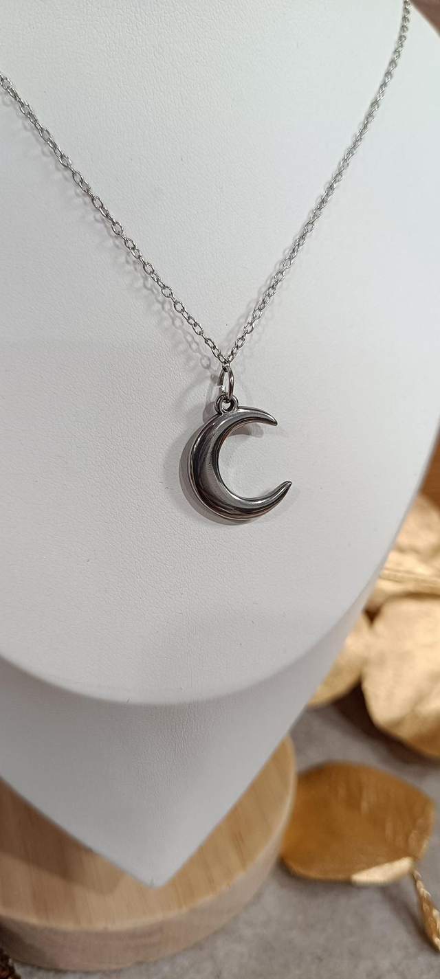Collier lune argent