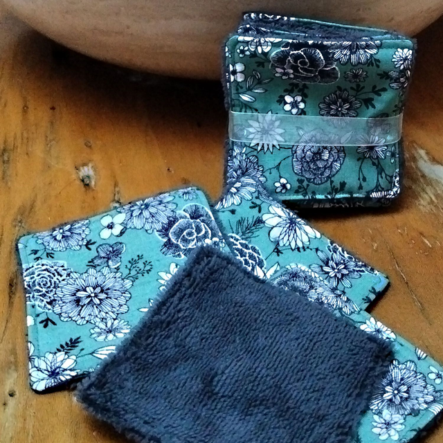 Lingettes lavables Sofia vert jade