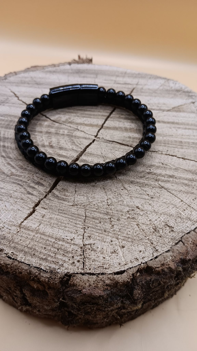 Bracelet double cuir - Onyx