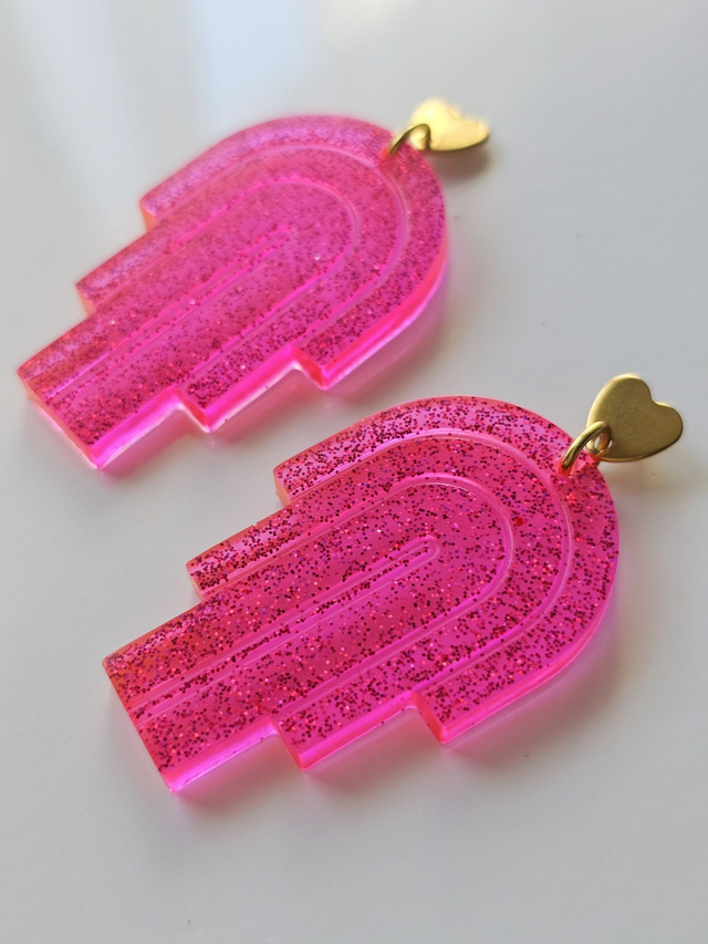 MIAMI rose fluo pailleté