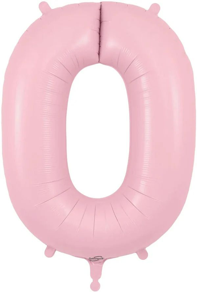 34" NUMBER 0 MATTE PINK FOIL