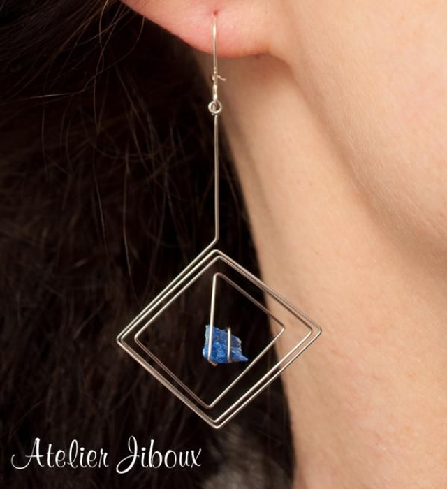 Boucles d'oreille Charabia Lapis Lazuli