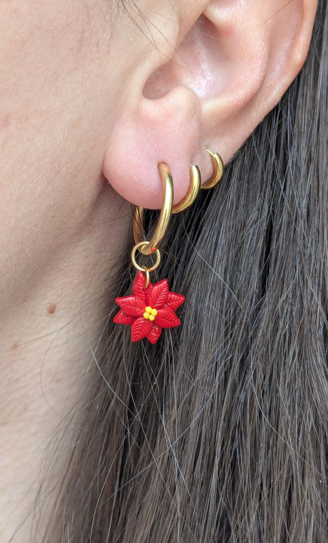 Charm fleur de poinsettia