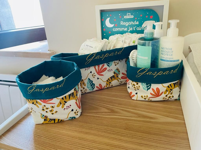 ​👶 Ensemble de 3 panières gigognes et de 12 lingettes🎀