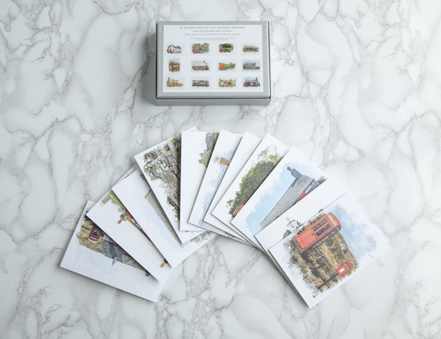Telephone Boxes of Lewis and Harris Blank Note Cards x12