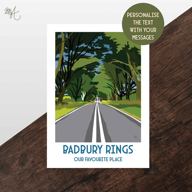 Badbury Rings, Wimborne, Travel Poster Print - Vintage Style Dorset Wall Art