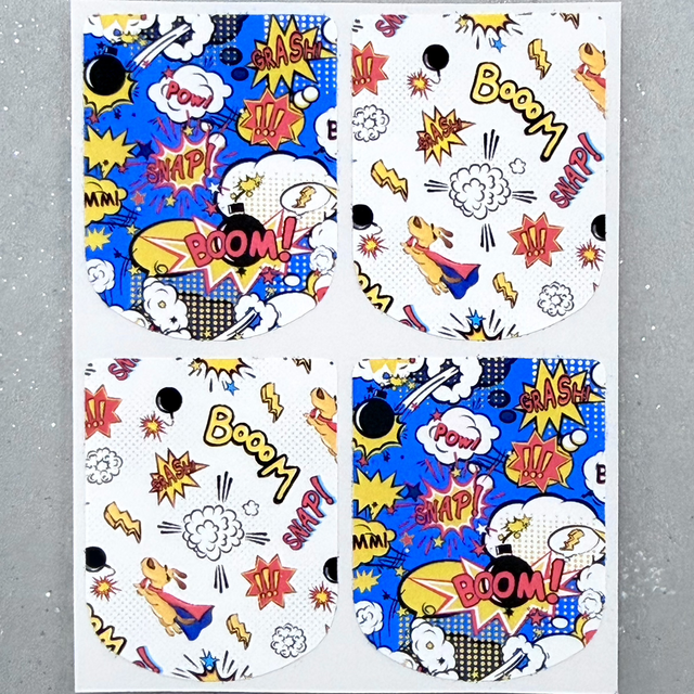 Comic Book Stickers (Set of 4)