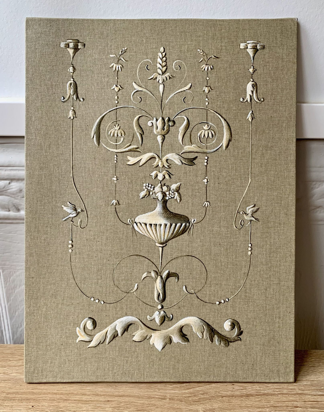 Carton toilé "ornementation n°1"