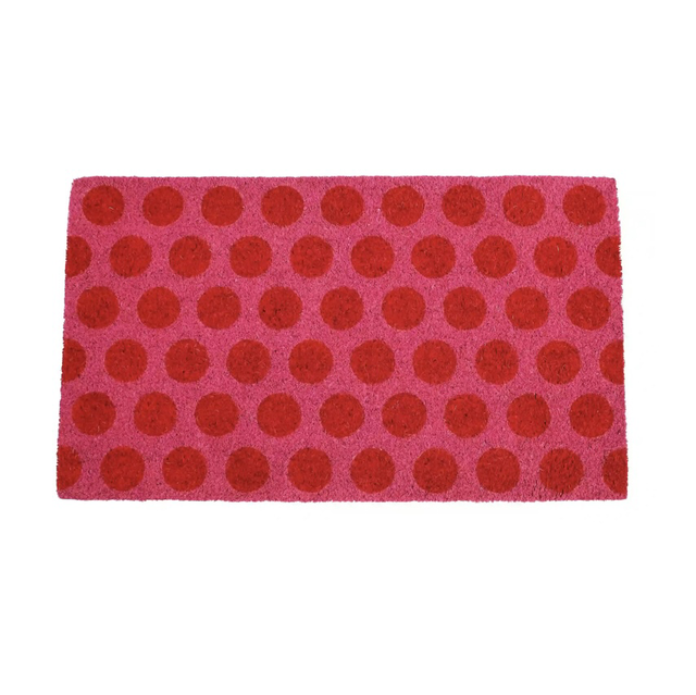 Doormat - Red on pink Spotlight