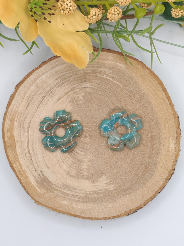 Fleurs Mohana Bleu/Cuivre 