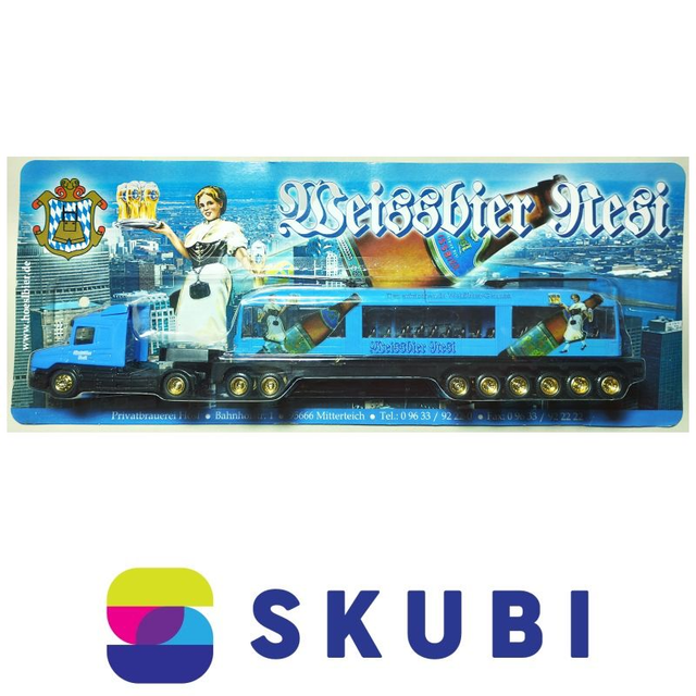 Reklamní kamion Scania Brauerei Hösl Weissbier Resi + tramvaj - model 1:87 H0