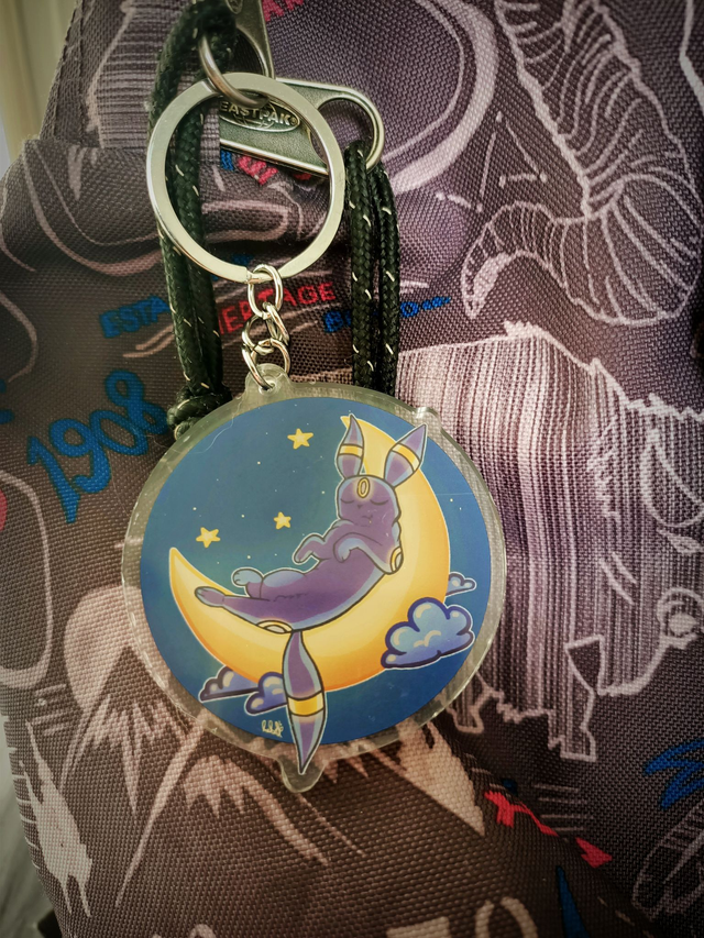 Porte-clés chat-lune