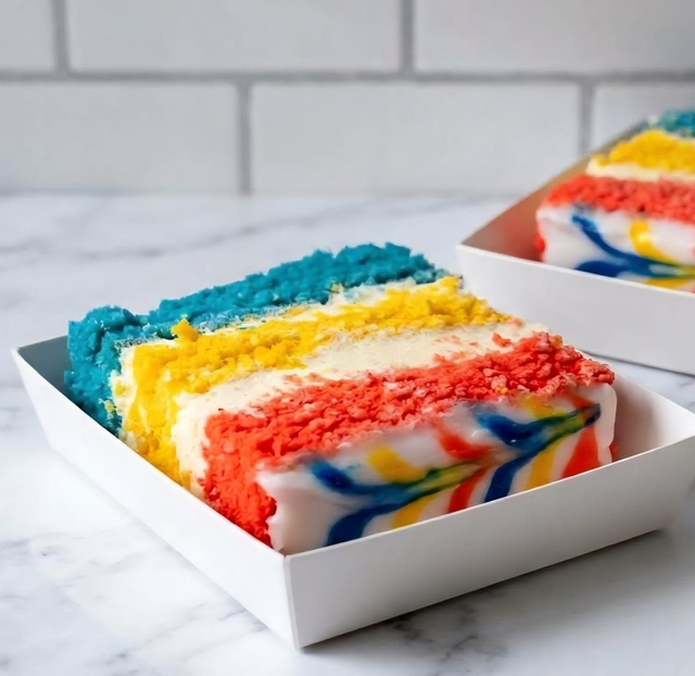 Rainbow Cake Slice