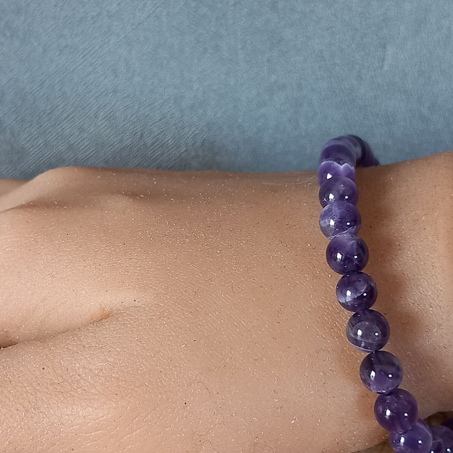 Bracelet ajustable en Améthyste chevron