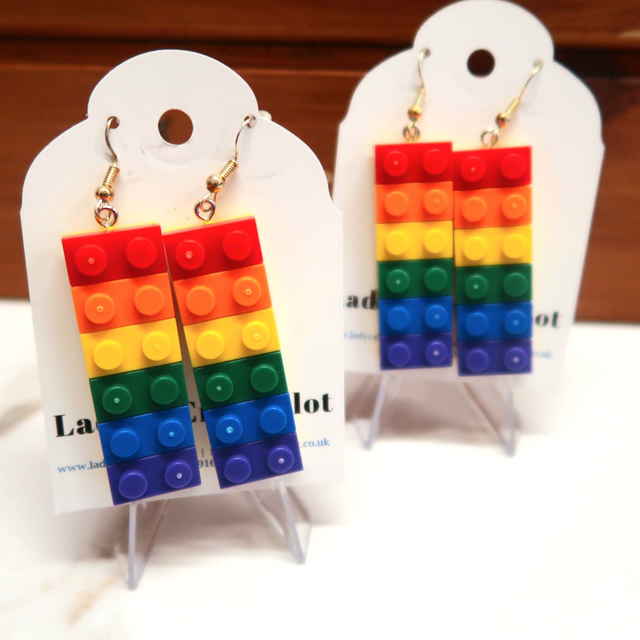 Rainbow Brick Earrings