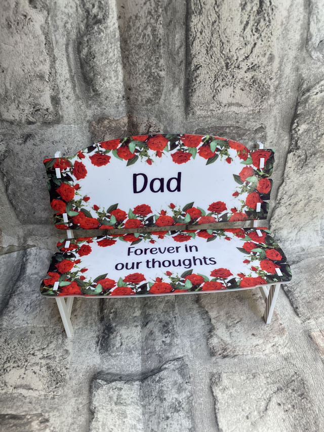 Red rose miniature bench
