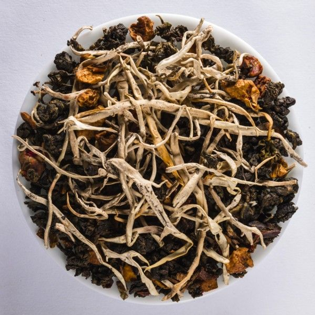 Snow-Oolong ,Grenade-Cannelle' (Mélange aromatisés d'oolong/thé blanc/fruits)