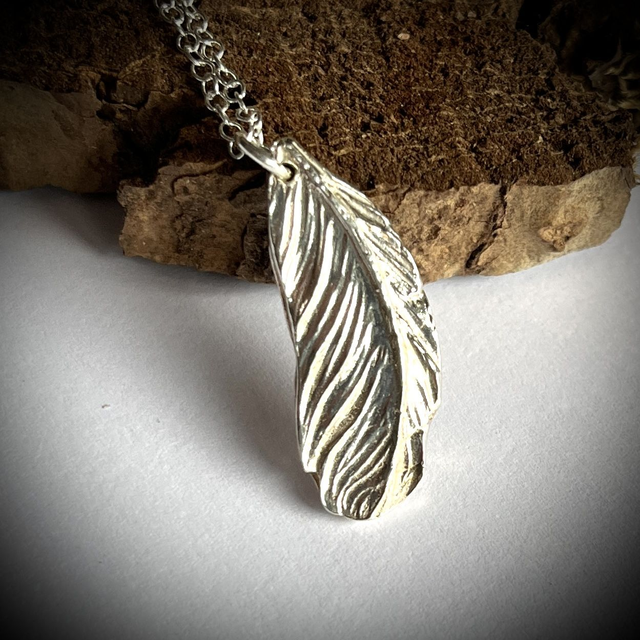 Sterling Silver Feather Pendant