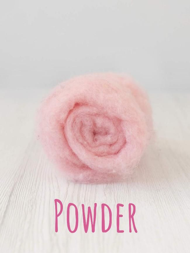 Carded wool for Needle Felting Maori DHG Carded Batt - Powder