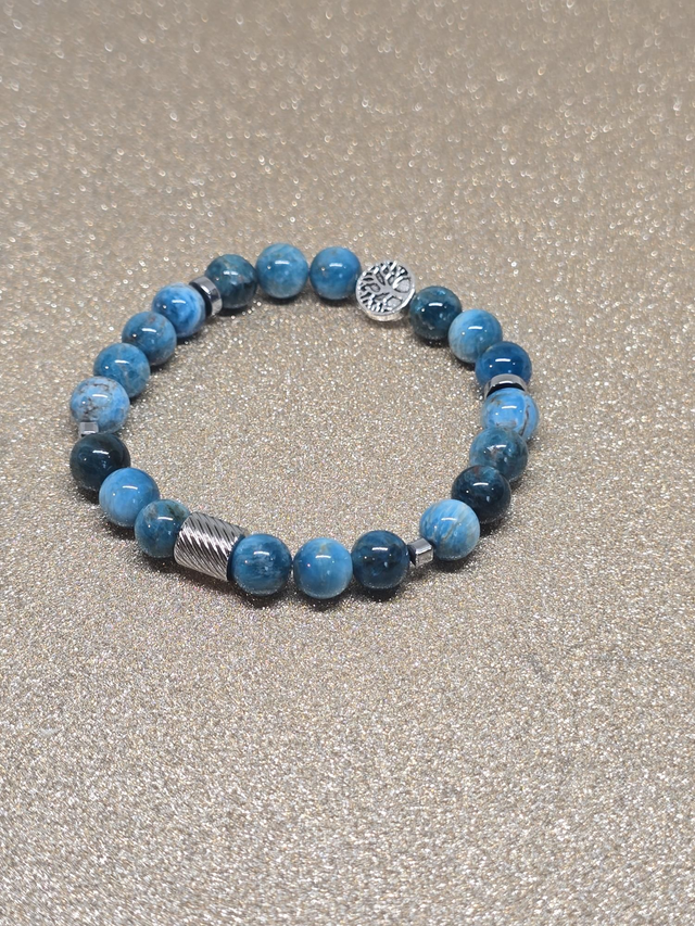 Bracelet Apatite bleue en 0,8 cm 