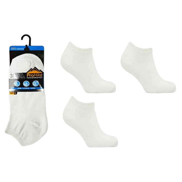 Mens Prohike Trainer Socks White