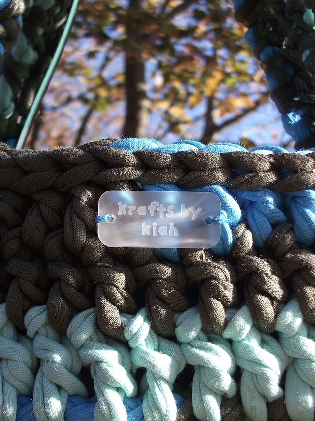 Khaki Green, Blue and Turquoise T-shirt Bag