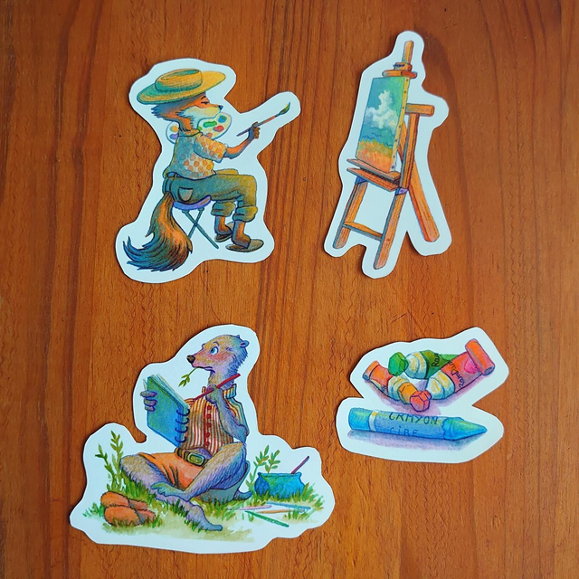 Lot de 4 stickers "Artistes"