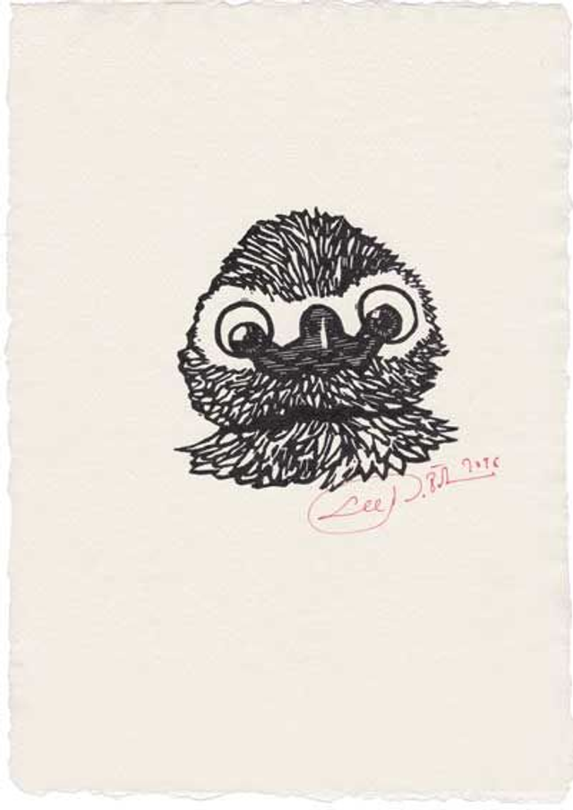Linolschnitt "Kleiner Spatz" / Linocut "Little Sparrow" 