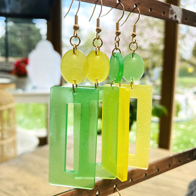 Boucles d'oreilles California Rectangle