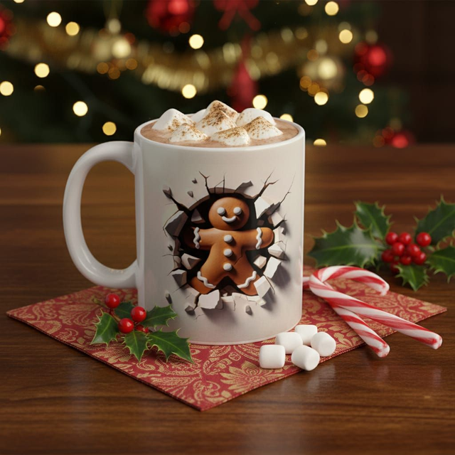 3D Gingerbread Man Mug