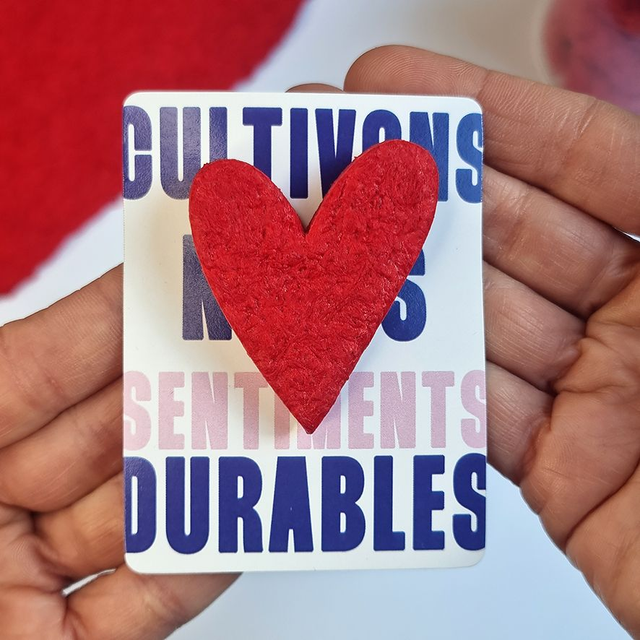 Broche Coeur Recyc'love - Rouge Swann