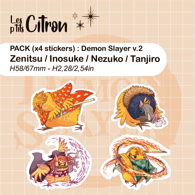 Stickers : Les P'tits Citron - pack Demon Slayer v.2