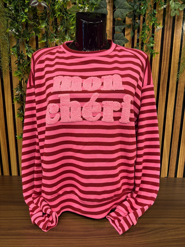 Sweater mon chéri - roze/rood