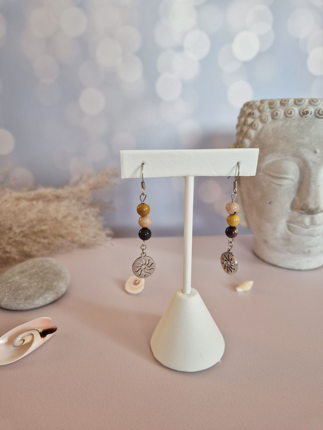 Boucles d’oreilles ULURU – Jaspe Mokaïte naturel d’Australie