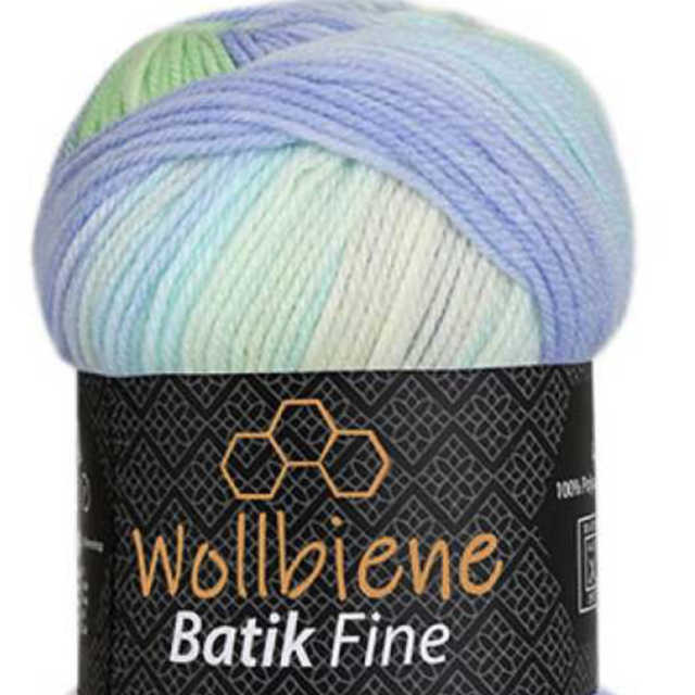 Wollbiene Batik bleu vert aqua Fine fil 🧶 dégradée 100gr