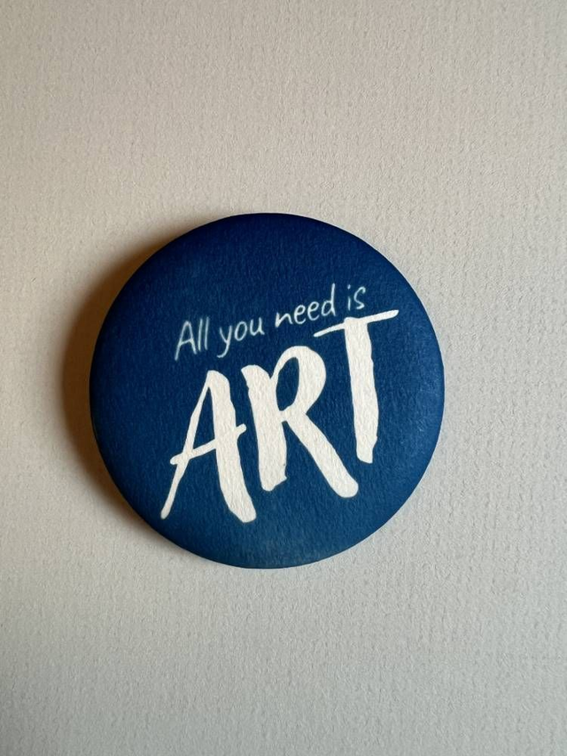 Miroir malicieux en cyanotype - "All you need is ART" 