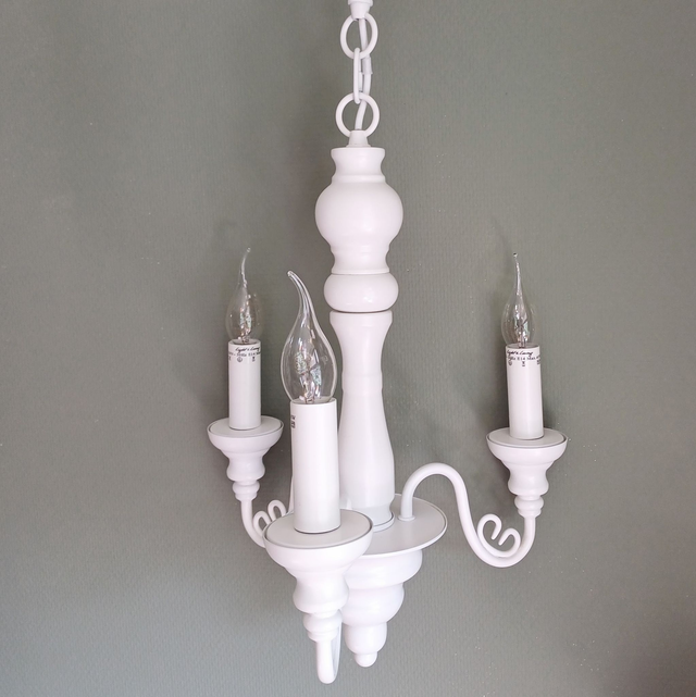 Light &amp; Living | Kroonluchter met 3 lampen Fraaie hanglamp Verstelbaar E14 fitting Wit metaal (hoogte 64,0 cm | breedte 32,5 cm) | Vintage