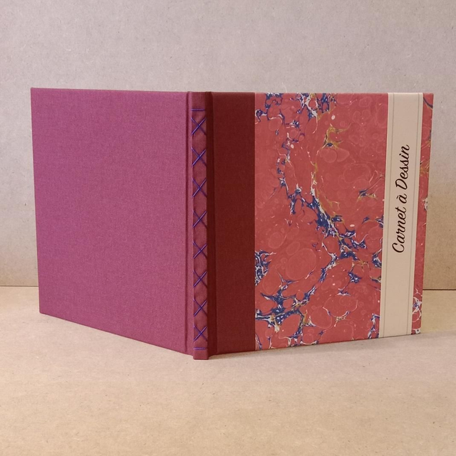 Carnet à dessin Marbré/Prune