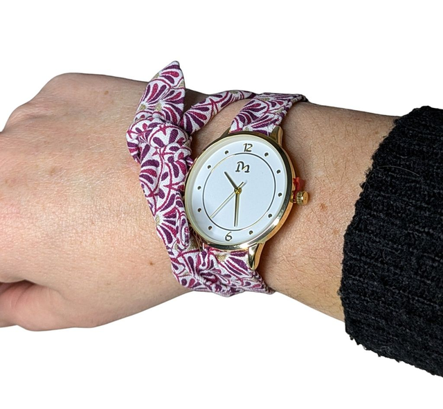 Montre à nouer (blanc / doré)