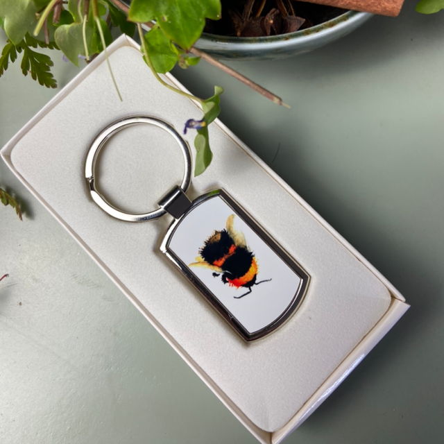 Bumble Bee Metal Keyring