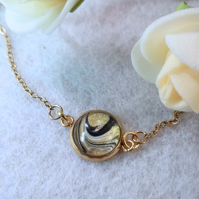 NUIT D'OR - Bracelet chaîne - Noir &amp; doré