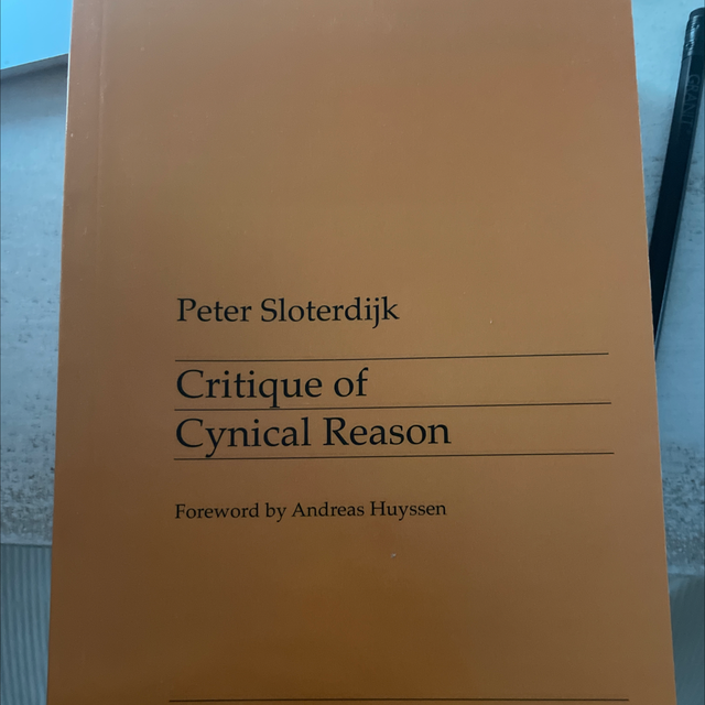 Critique Of Cynical Reason Peter Sloterdijk