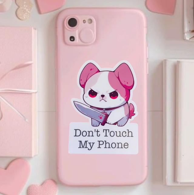 Sticker Don’t Touch My Phone Pinky
