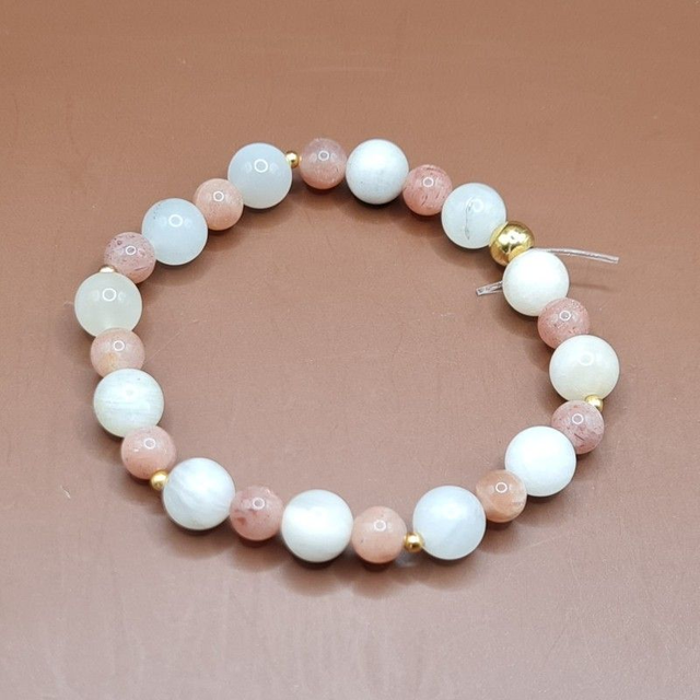 Bracelet 6 et 8 mm Pierre de lune